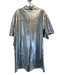 Delfi Collective Size M Silver Polyurethane Pleather Short Sleeve Mini Dress Silver / M