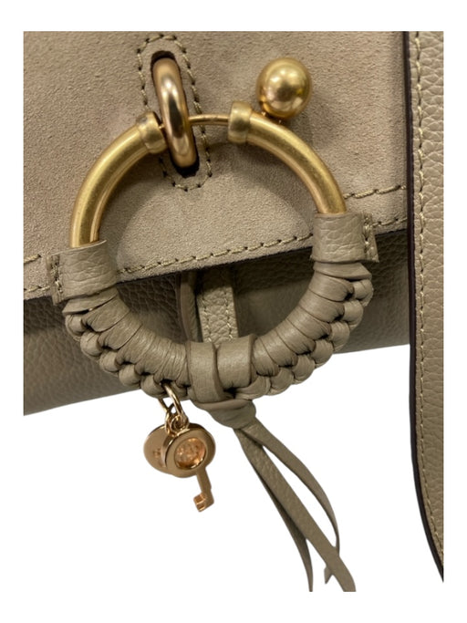 See By Chloe Taupe Suede Tassles Zip Close Hand & Shoulder Bag Bag Taupe