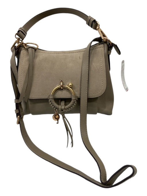 See By Chloe Taupe Suede Tassles Zip Close Hand & Shoulder Bag Bag Taupe