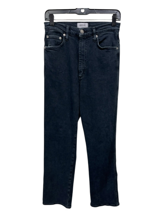 Agolde Size 27 Black Wash Cotton Blend Zip & Button Distressed Detail Jeans Black Wash / 27