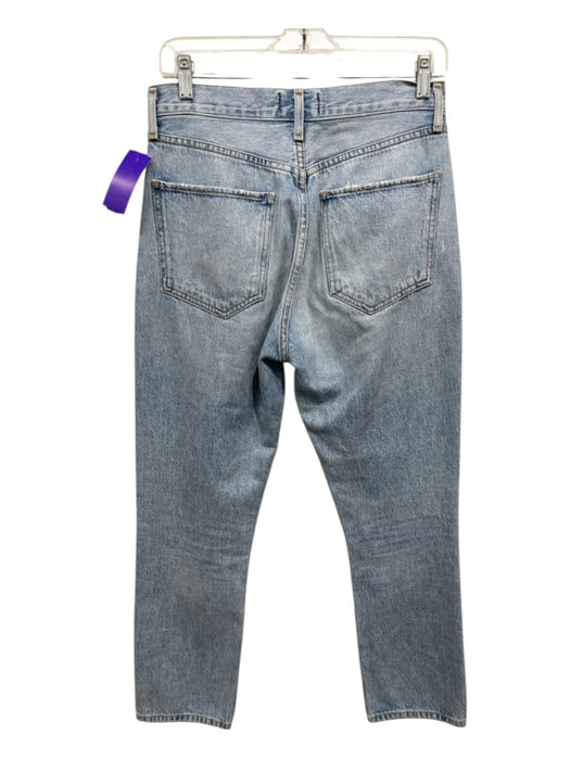 Agolde Size 27 Blue Wash Cotton Button Fly Ripped Distressed Detail Jeans Blue Wash / 27