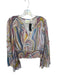Maeve Size S White & Multi Viscose Abstract V Neck Smocked Detail Top White & Multi / S