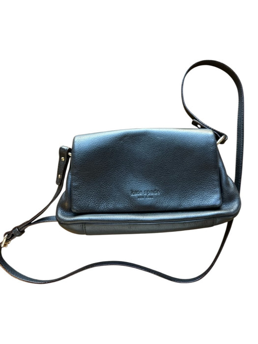 Kate Spade Black Vegan Leather Cross Body Silver Hardware Magnetic Closure Purse Black / Mini