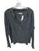 We The Free Size M Dark Grey Cotton Blend Ribbed V Neck Large Buttons Sweater Dark Grey / M