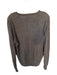 Uni Q Lo Size L Brown Wool Heathered V Neck Long Sleeve Sweater Brown / L