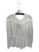 We The Free Size S White Cotton Long Sleeve Button Pockets Raw Edge Top White / S