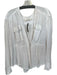 We The Free Size S White Cotton Long Sleeve Button Pockets Raw Edge Top White / S