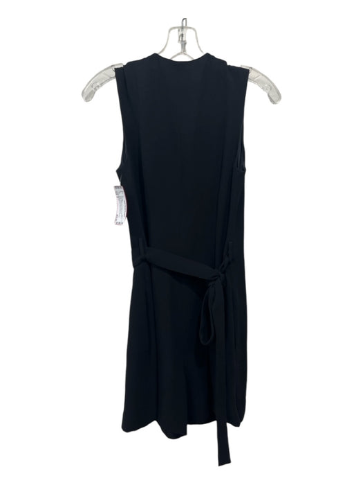 Theory Size 0 Black Triacetate & Polyester Wrap Sleeveless Romper Black / 0