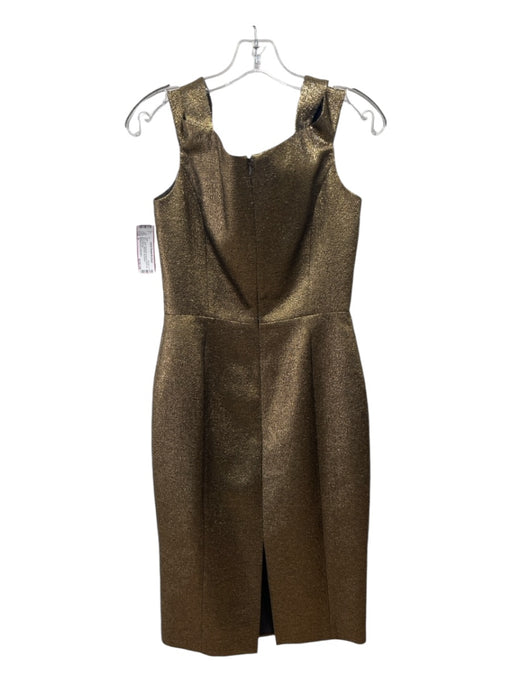 Michael Kors Collection Size 4 Gold Polyester & Acrylic Back Zip Shimmer Dress Gold / 4