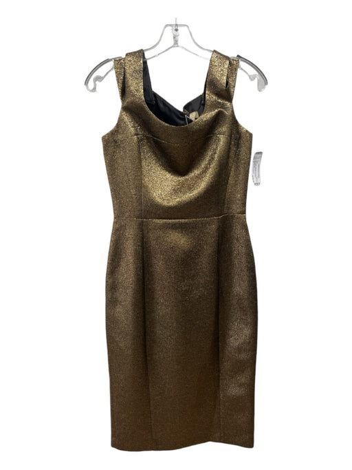 Michael Kors Collection Size 4 Gold Polyester & Acrylic Back Zip Shimmer Dress Gold / 4