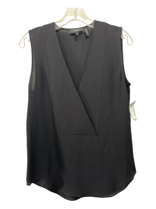 Theory Size XS Black Silk V Neck Sleeveless Top Black / XS