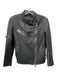 All Saints Size 2 Black Sheep Leather Zip Moto Mock Neck Jacket Black / 2