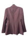 Theory Size 0 Burgundy Virgin Wool Blend Open Front Flat Pockets Blazer Jacket Burgundy / 0