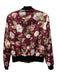 Alice + Olivia Size XS Burgundy Print Silk Floral Animal Print Reversible Jacket Burgundy Print / XS