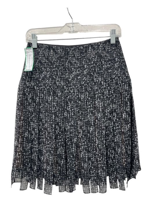 Michael Kors Collection Size 2 Black & White Silk Speckled Fringe Skirt Black & White / 2