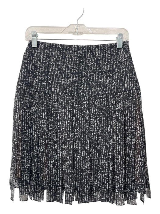 Michael Kors Collection Size 2 Black & White Silk Speckled Fringe Skirt Black & White / 2