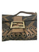 Fendi Dark Brown Print Canvas Zucca Monogram Whipstitch Grommets Bag Dark Brown Print / S