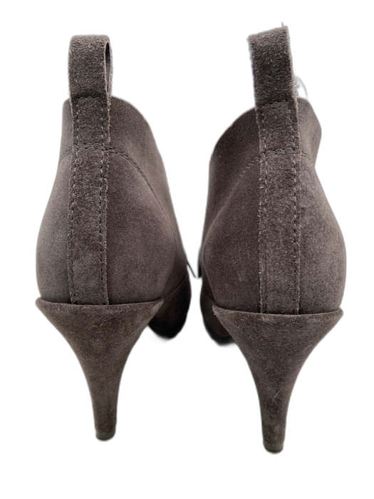 Pedro Garcia Shoe Size 37 Gray Suede Lug Sole lace up Ankle Stiletto Booties Gray / 37