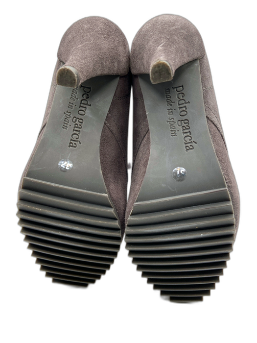 Pedro Garcia Shoe Size 37 Gray Suede Lug Sole lace up Ankle Stiletto Booties Gray / 37