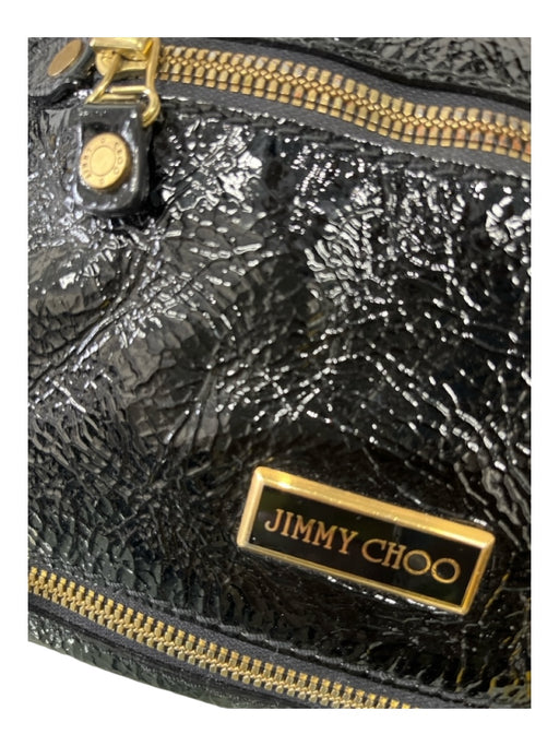 Jimmy Choo Black Patent Leather goldtone hardware Dustbag Inc Bag Black