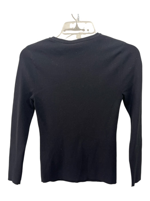 A.L.C. Size XS Black Viscose & Polyester Cut Out Knit Long Sleeve Sweater Black / XS