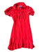 Free People Size L Tomato Viscose Short Sleeve Bib Button Down Dress Tomato / L