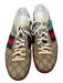 Gucci Shoe Size 9 Taupe & Red Coated Canvas Guccissima Web Lace Up Sneakers 9