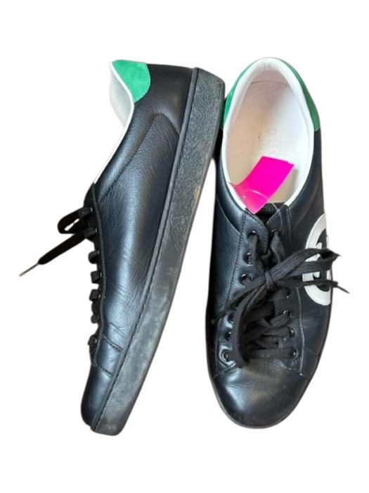 Gucci Shoe Size 9 Black & Green Leather logo Athletic Men's Sneakers 9