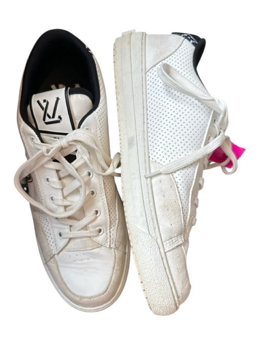 Louis Vuitton Shoe Size 8 AS IS White & Black Leather Perforated Logo Sneakers 8