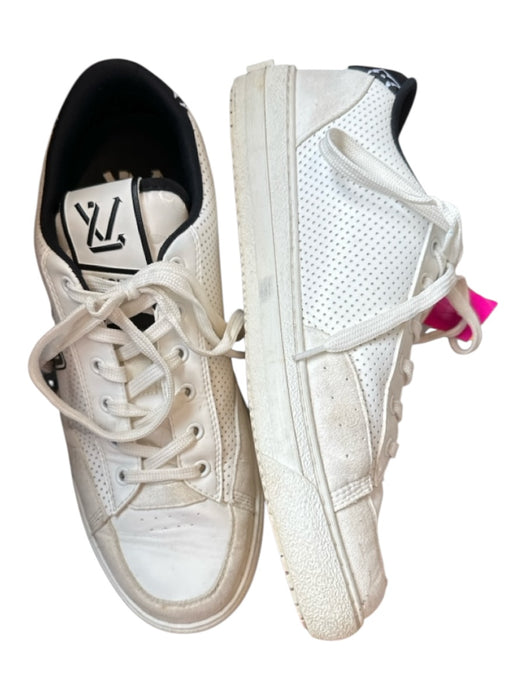 Louis Vuitton Shoe Size 8 AS IS White & Black Leather Perforated Logo Sneakers 8