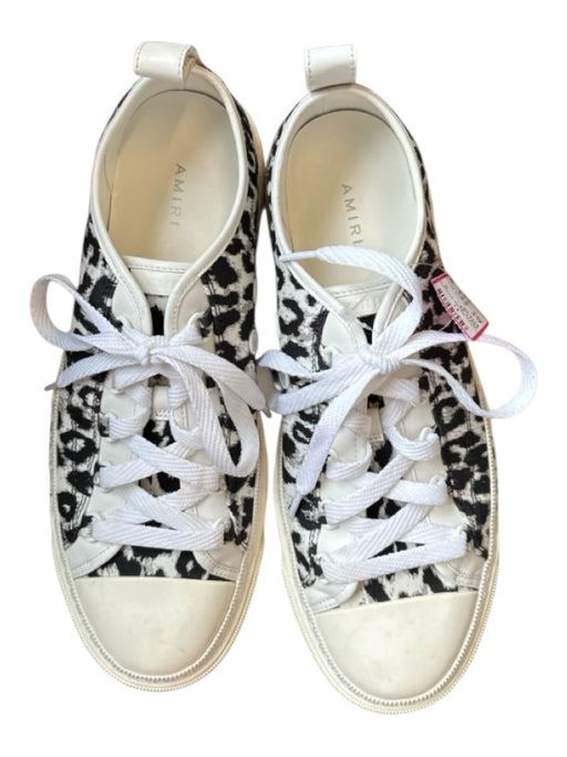 Amiri Shoe Size 43 White & Black Canvas Animal Print Athletic Men's Sneakers 43