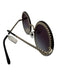 Chanel Black Metal round CC Logo Gradient Chain Sunglasses Black