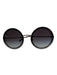Chanel Black Metal round CC Logo Gradient Chain Sunglasses Black