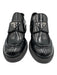 Prada Shoe Size 38 Black Leather Silver Logo Emblem Platform Loafers Black / 38