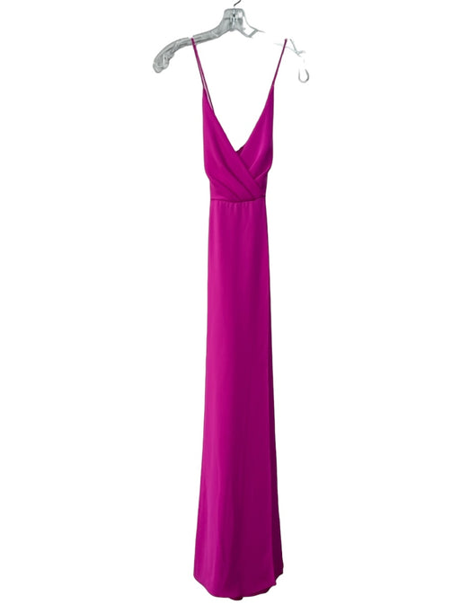 Jay Godfrey Size 0 Hot pink Polyester Surplice Spaghetti Strap Gown Hot pink / 0