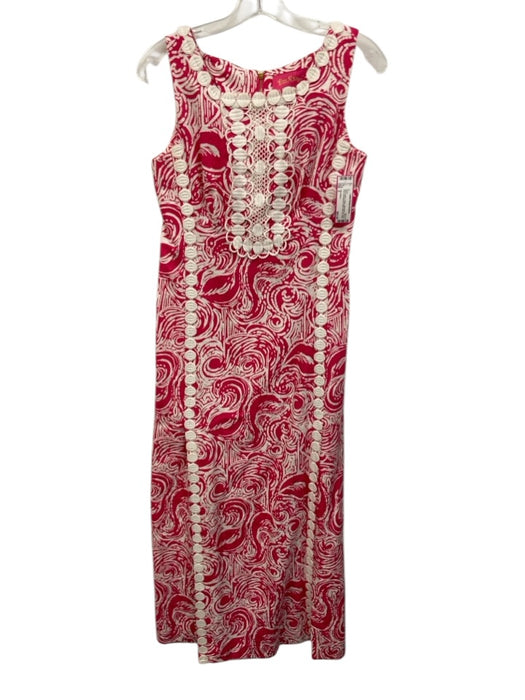 Lilly Pulitzer Size 4 Pink & White Cotton Sleeveless All Over Print Dress Pink & White / 4