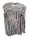ALLSAINTS Size 6 Blush & Gray Viscose Long Sleeve Abstract Print Ruffles Top Blush & Gray / 6