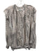 ALLSAINTS Size 6 Blush & Gray Viscose Long Sleeve Abstract Print Ruffles Top Blush & Gray / 6