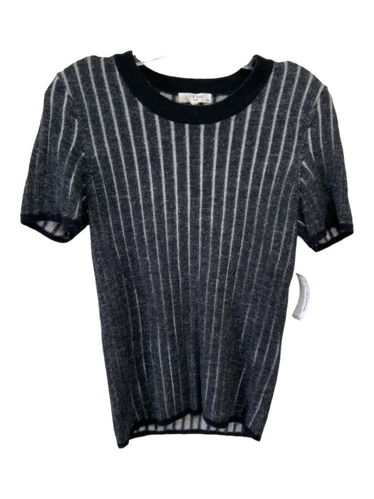 Rag & Bone Size M Black & White Wool Knit Striped Short Sleeve Top Black & White / M