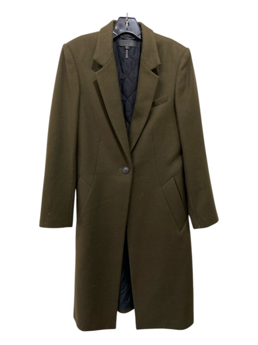 Rag & Bone Size 6 Olive Green Wool Blend Trench 1 Button Coat Olive Green / 6