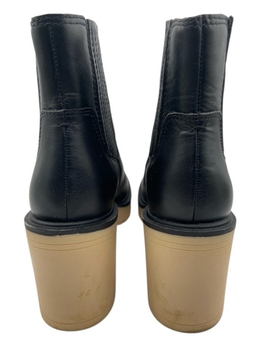 Dolce Vita Shoe Size 7.5 Black & Tan PU leather Quail Bird Elastic Ankle Boots Black & Tan / 7.5