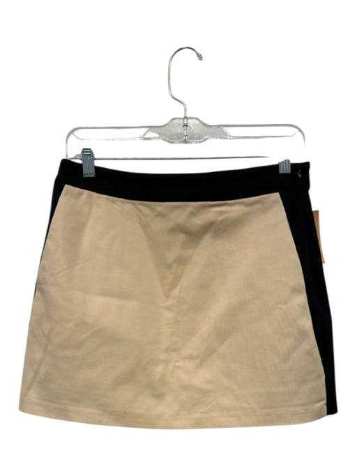 English Factory Size M Beige & Black Cotton Blend Side Zip Colorblock Skirt Beige & Black / M