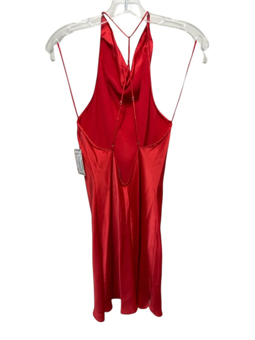 Amanda Uprichard Size M Red Silk Spaghetti Strap Open Back Cowl neck Dress Red / M
