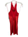 Amanda Uprichard Size M Red Silk Spaghetti Strap Open Back Cowl neck Dress Red / M