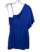 TCEC Size M Blue Polyester Blend One Shoulder Back Zip Ruched side Mini Dress Blue / M