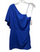 TCEC Size M Blue Polyester Blend One Shoulder Back Zip Ruched side Mini Dress Blue / M