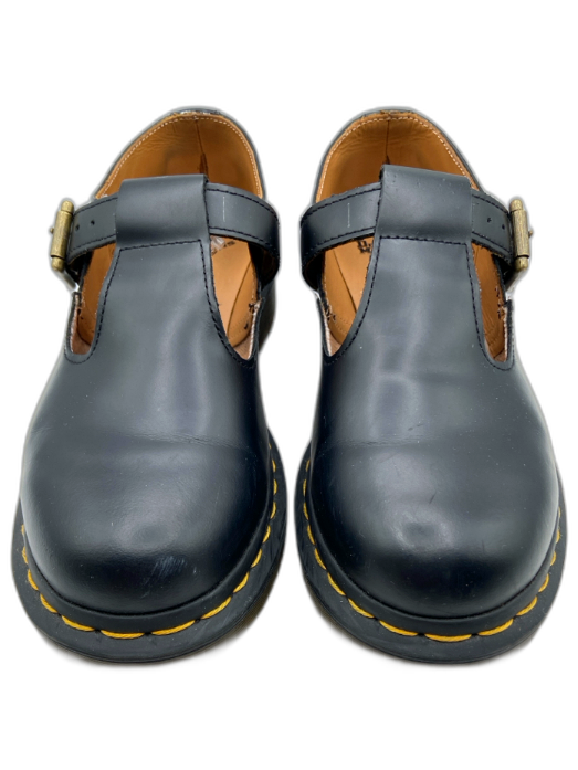 Dr Martens Shoe Size 7 Black Leather Buckle Goodyear Welted Mary Jane Loafers Black / 7