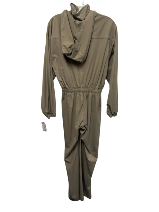 Heroine Sport Size XS Taupe Beige Polyamide Blend Zip Front Athletic Jumpsuit Taupe Beige / XS