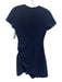 Cinq a Sept Size 2 Navy Blue Triacetate Blend Short Sleeve Ruched Side Skirt Navy Blue / 2