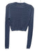 A.L.C. Size S Dusty Blue Cotton & Silk Open Knit Ribbed Hem Cropped Sweater Top Dusty Blue / S